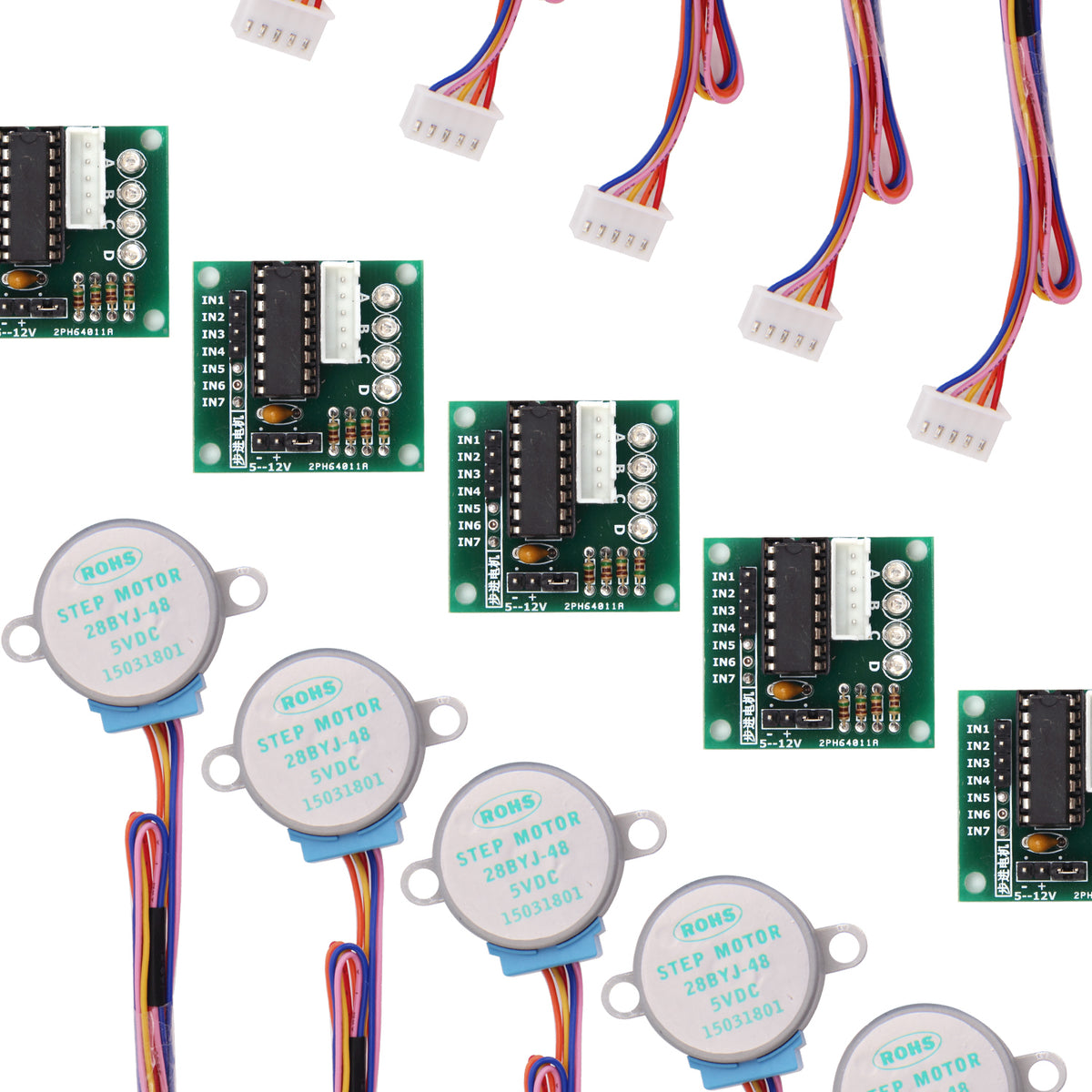 5Pcs/set 28BYJ-48 ULN2003 5V Stepper Motor + ULN2003 Driver Board for Arduino