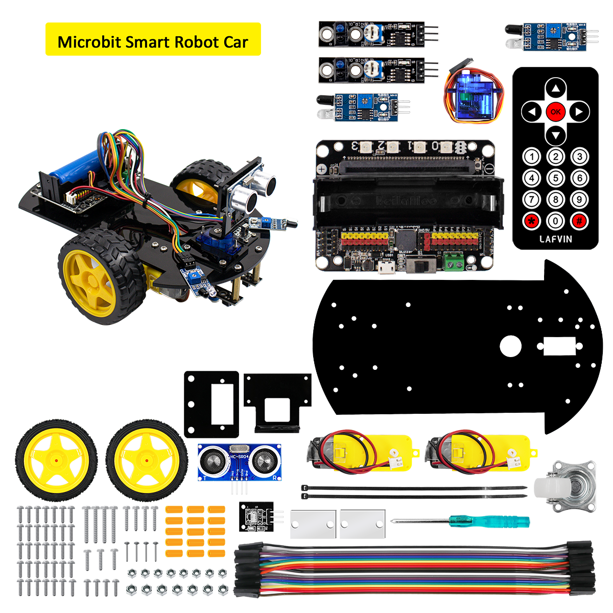 LAFVIN Multi Smart Robot Car Kit V2.0 for Microbit Robot Intelligent a