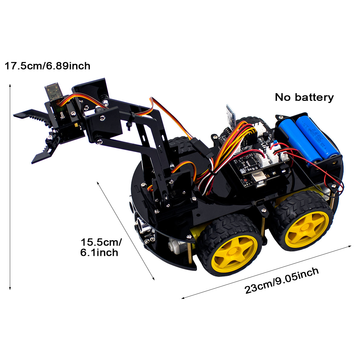 LAFVIN Mechanical 4WD Robot Arm Car Kit for Arduino Robot Car Robot Arm Programmable STEM Toys/Support Android