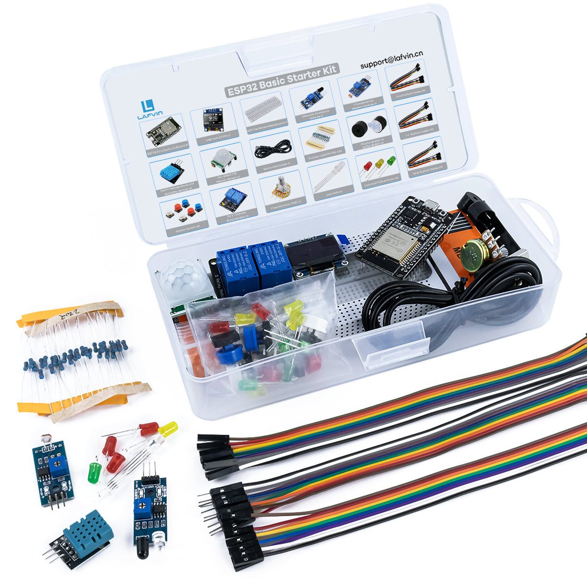 LAFVIN Basic Starter Kit for ESP32 ESP-32S WIFI I OT Development Board for Arduino Project Learning Kit with Tutorials