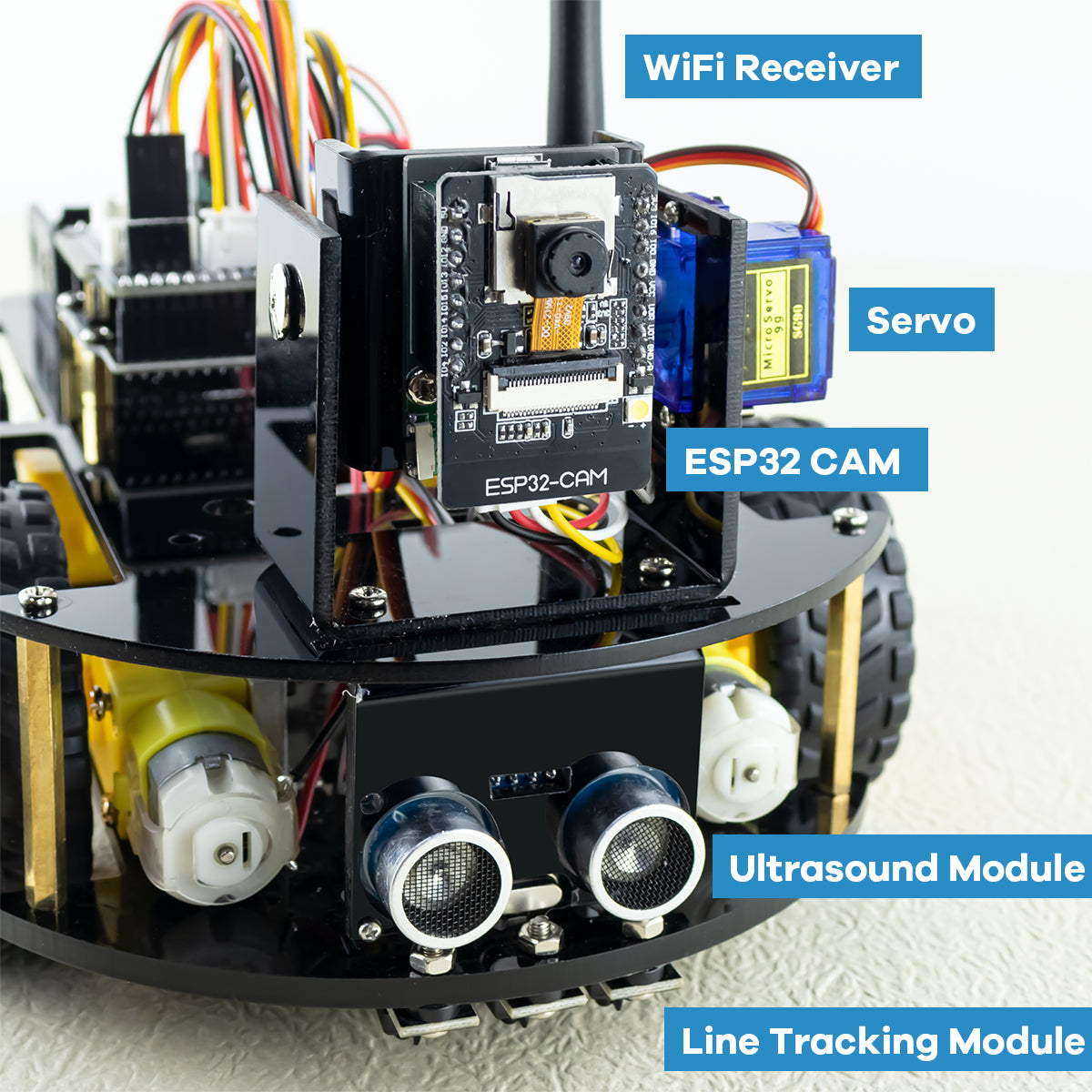 LAFVIN Robot Starter Kit for Arduino Project with ESP32 Camera WIFI Intelligent and Educational Robotic Car Kit for UNO R3
