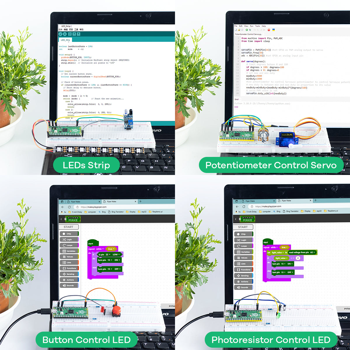 LAFVIN Basic Starter Kit for Raspberry Pi Pico Raspberry Pi Pico Starter Learning Kit STEM Programming Learning Kit for Beginners, Teens and Students