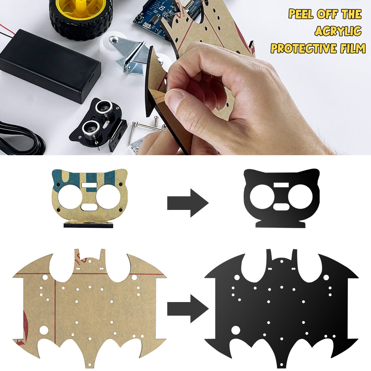 LAFVIN 2WD Smart Robot Car Chassis Kit for Arduino Project DIY Electronic Educational Automation Robot Car