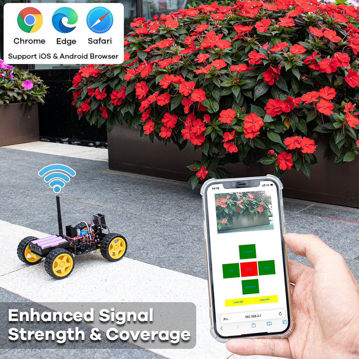 LAFVIN 4WD Smart Robot Car ESP32 Camera Wifi Automation Kit for Arduino ESP Robot with Codes Tutorial Complete Learning Kit