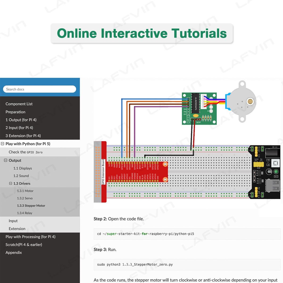 LAFVIN Super Starter Kit for Raspberry Pi Raspberry Pi 5/4/4B/3B/3B+,Python C Java Scratch ,with Tutorial Beginner Kit