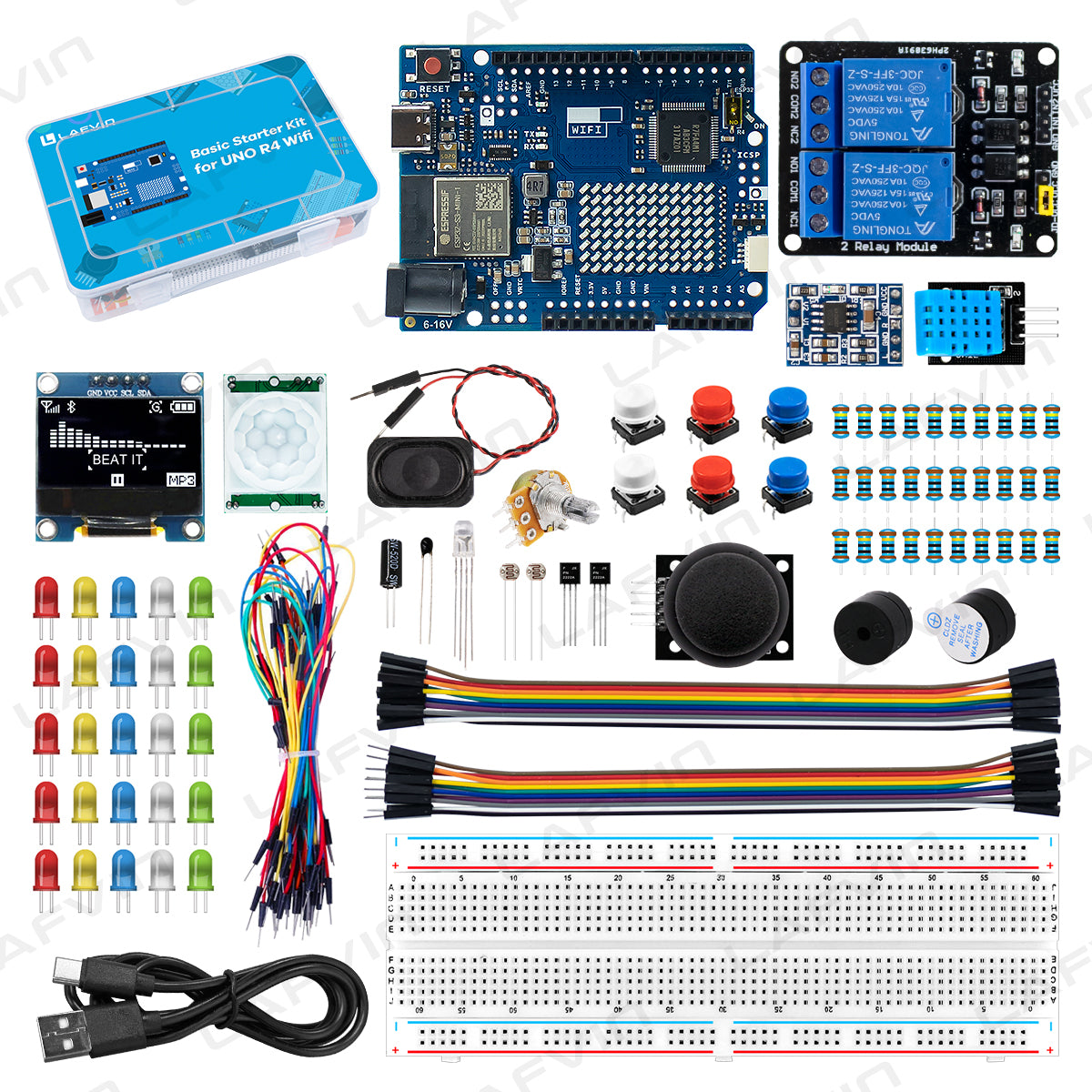 LAFVIN Complete Starter Kit for Arduino for R4 with Tutorial Updated DIY Electronics Learning Set with Box