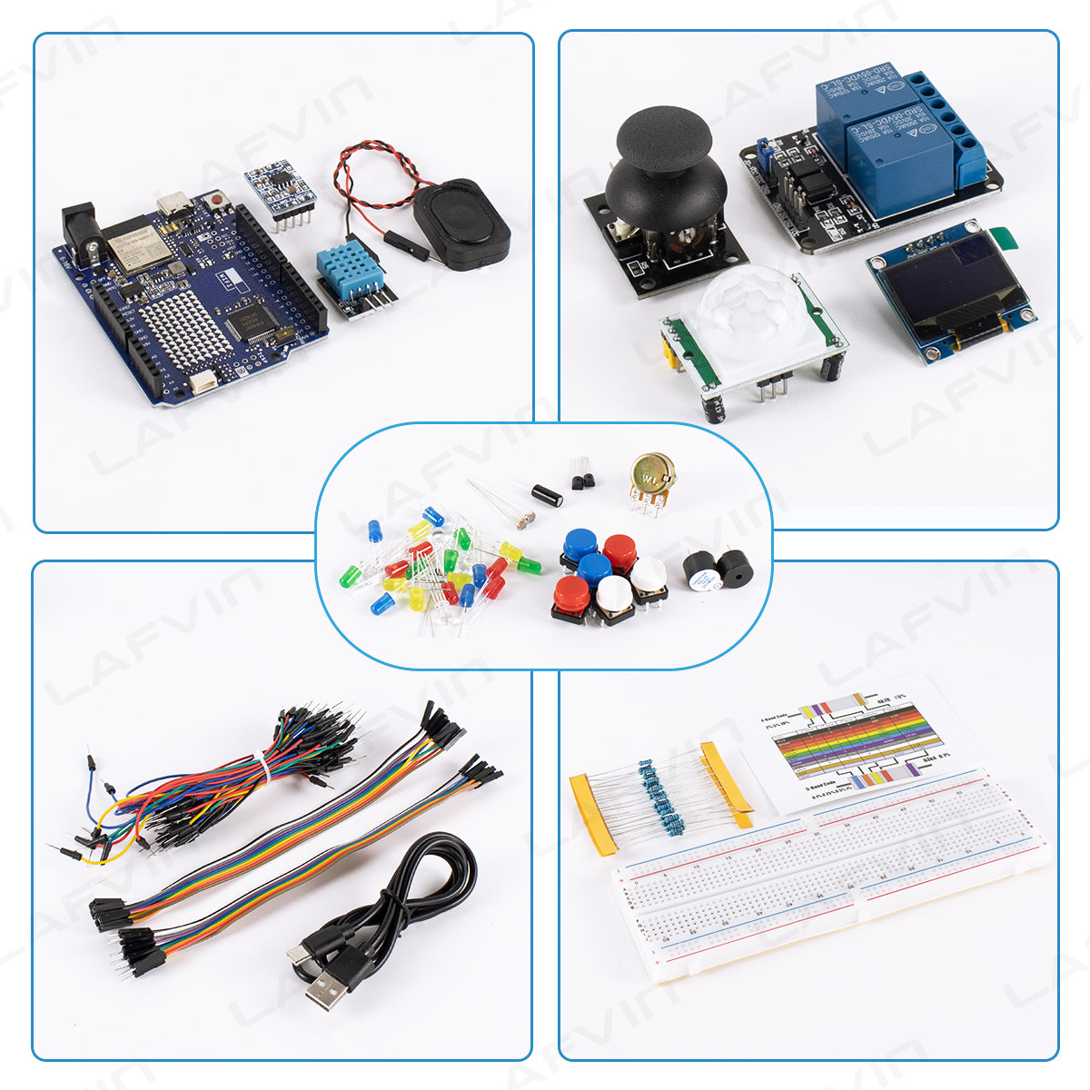 LAFVIN Complete Starter Kit for Arduino for R4 with Tutorial Updated DIY Electronics Learning Set with Box