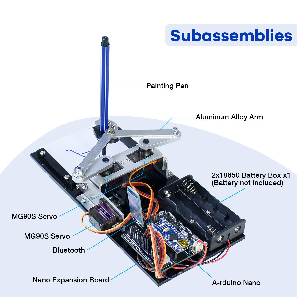 LAFVIN Plotter Robot Arm Kit, Robot Parts, APP Drawing Sketchboard Manipulator DIY Kit Programmable Robot Starter Kit
