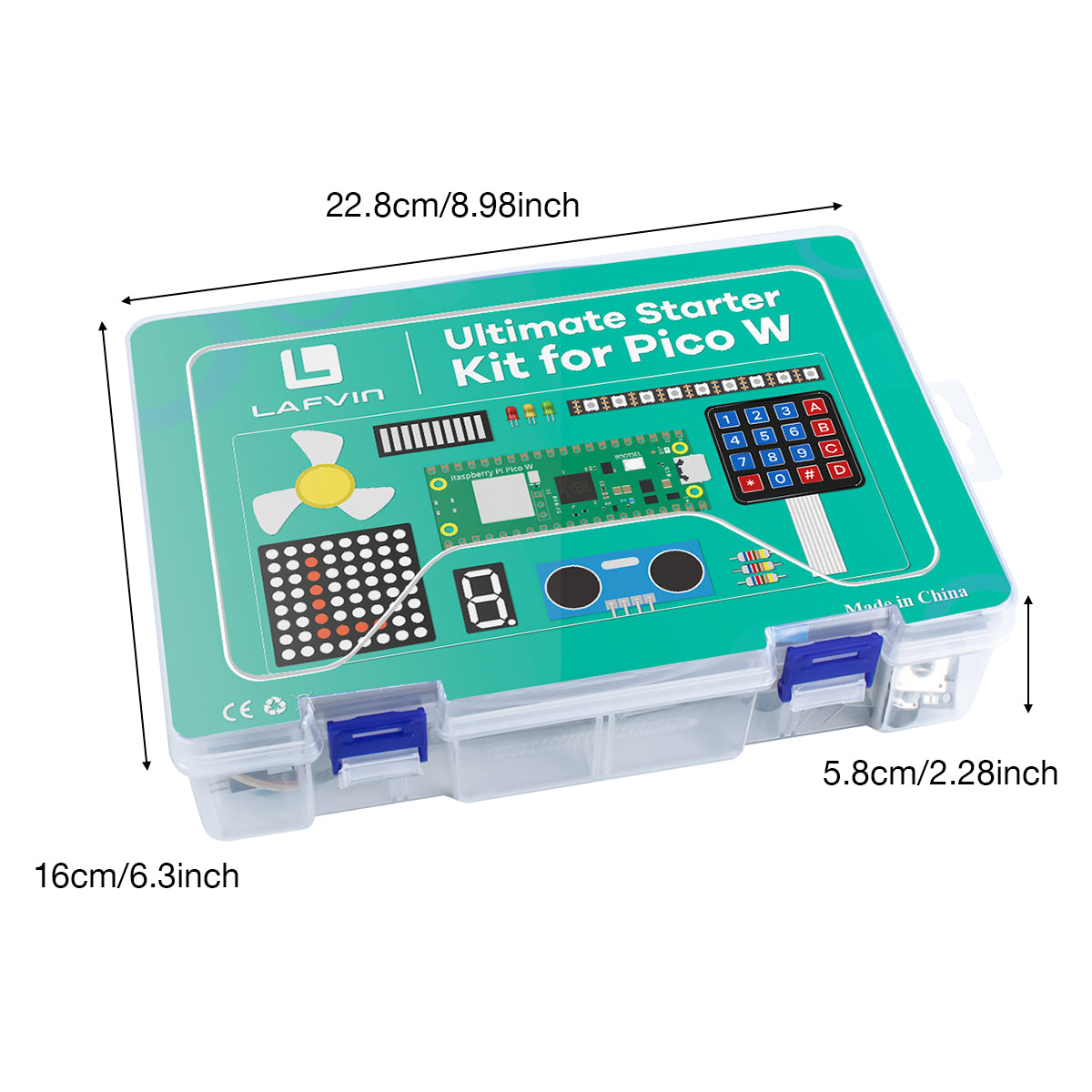 LAFVIN Ultimate Starter Kit for Pico W Module DIY Electronic Components, Support 3 Programming Languages, with Detailed Tutorial