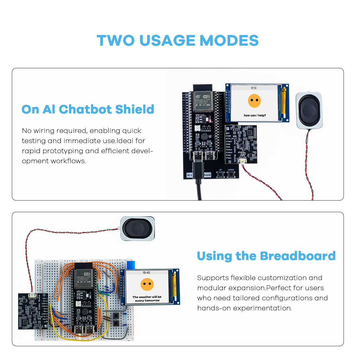 LAFVIN AI Chatbot Kit for ESP32 S3 Control Board Xiao Zhi AI Chatbot DIY Emotional Communication Learning Kit
