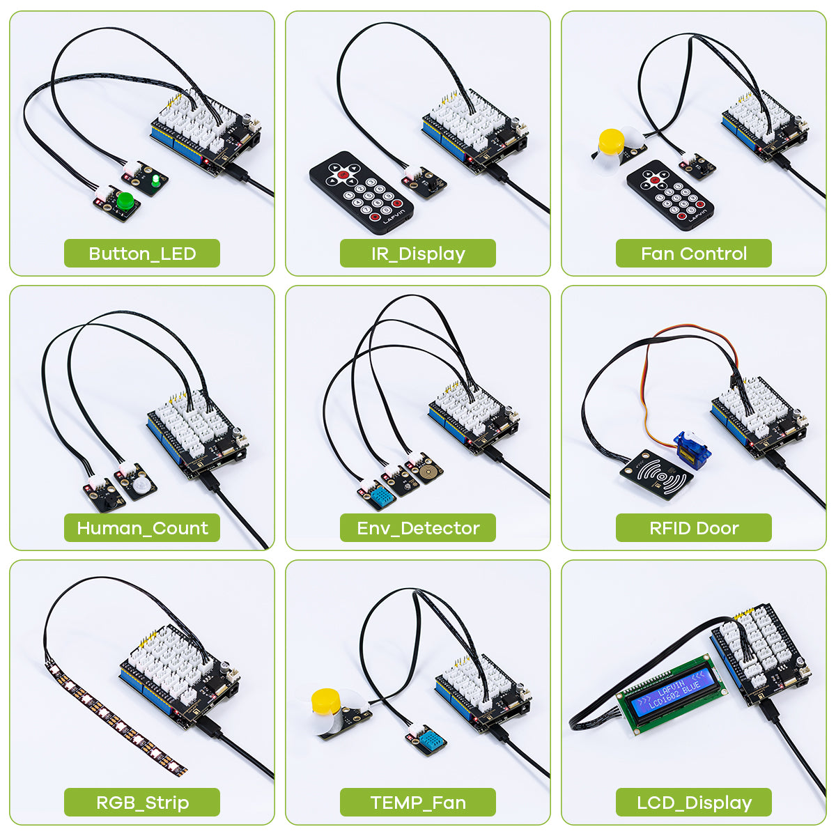 LAFVIN ESP32 IoT Learning Kit,ESP32 Core Controller Board with Multifunction Sensor Blocks,RFID Sensing Module,PIR Sensor Module