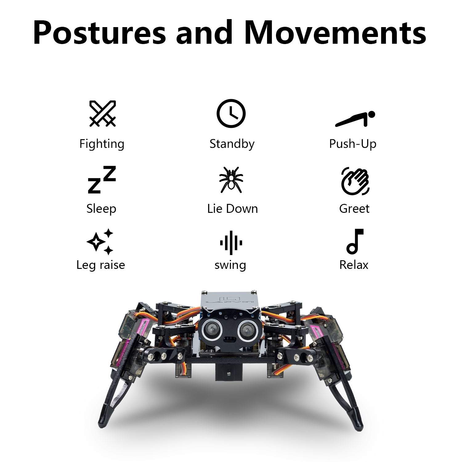 LAFVIN Quadruped Bionic Spider Robot Kit with ESP8266 Controller,4-Legged Programmable Bionic Crawling Robot Kit