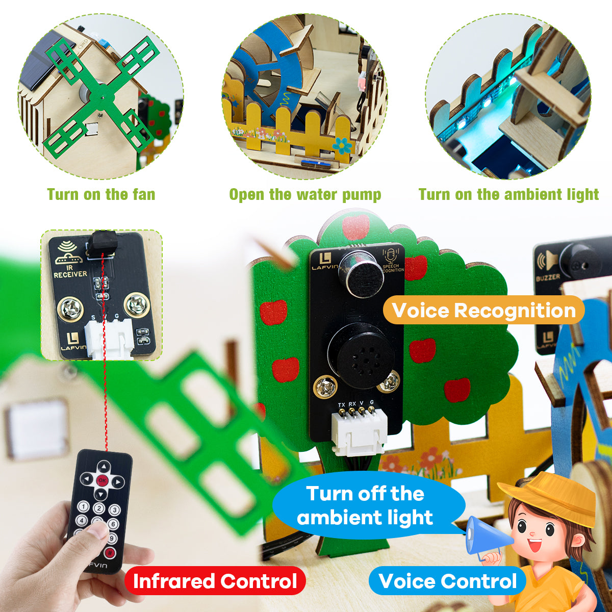 LAFVIN ESP32-IOT-Smart Farm Kit APP Remote Operation Voice Recognition Control Function DIY Programming Kit
