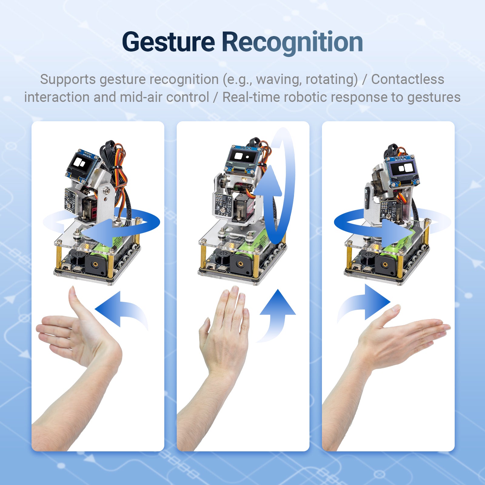 LAFVIN ESP32-S3 Desktop AI Gimbal Robot DIY Electronic Project Kit Desktop Robot Supports Gesture Recognition and Intelligent Voice Interaction Functions