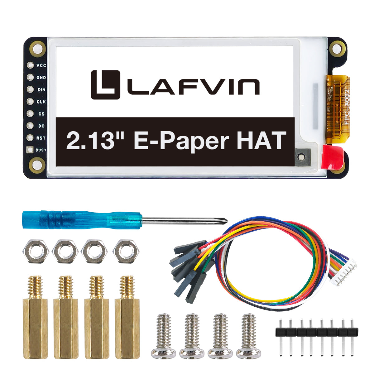 LAFVIN 2.13inch E-Ink Paper HAT Display Module Electronic Whiteboard NVMe M.2 SSD PCIe Compatible with Raspberry Pi 5/4B/3B+/3B/2B/A+/Zero W//Zero 2 W