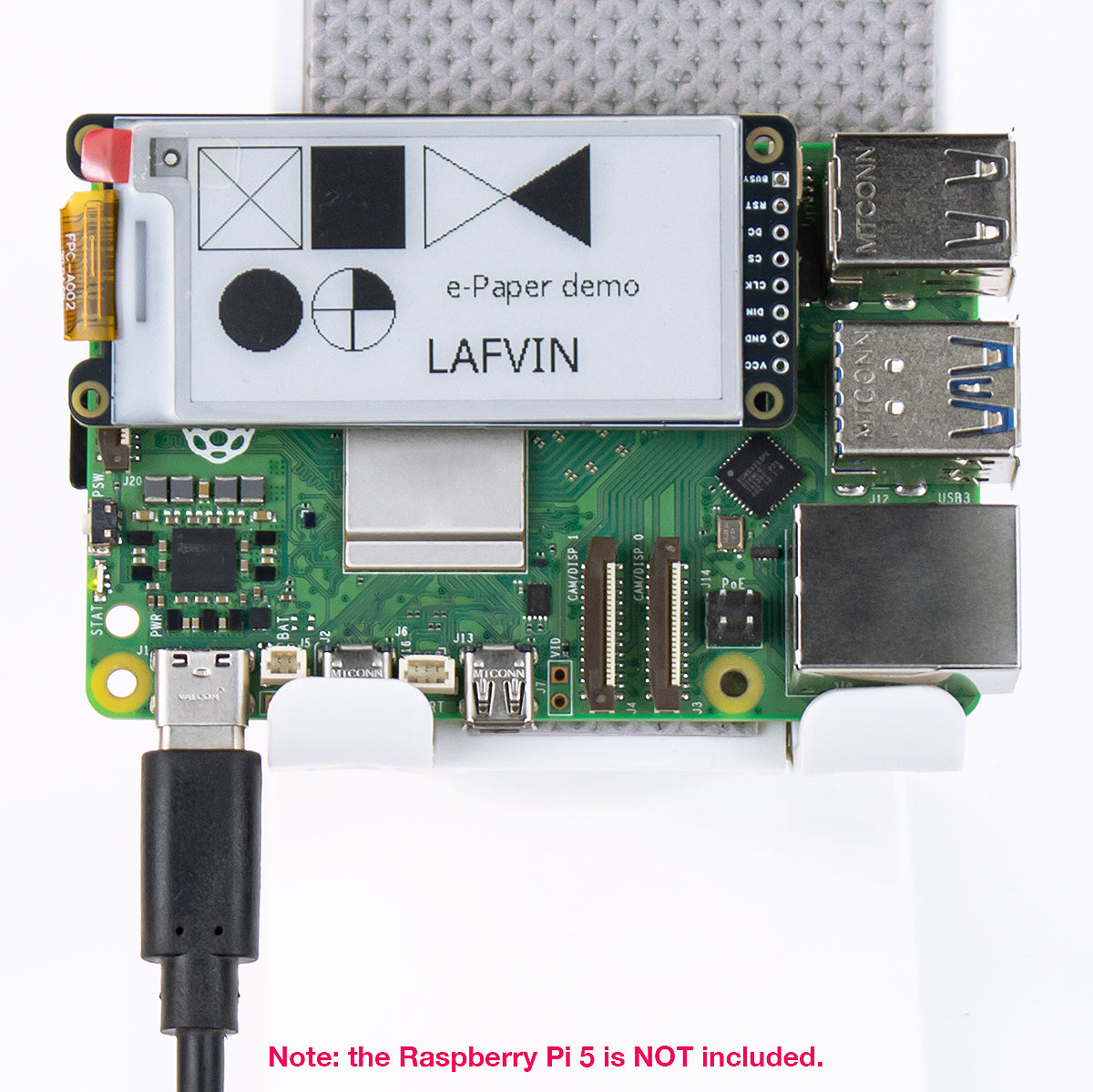 LAFVIN 2.13inch E-Ink Paper HAT Display Module Electronic Whiteboard NVMe M.2 SSD PCIe Compatible with Raspberry Pi 5/4B/3B+/3B/2B/A+/Zero W//Zero 2 W