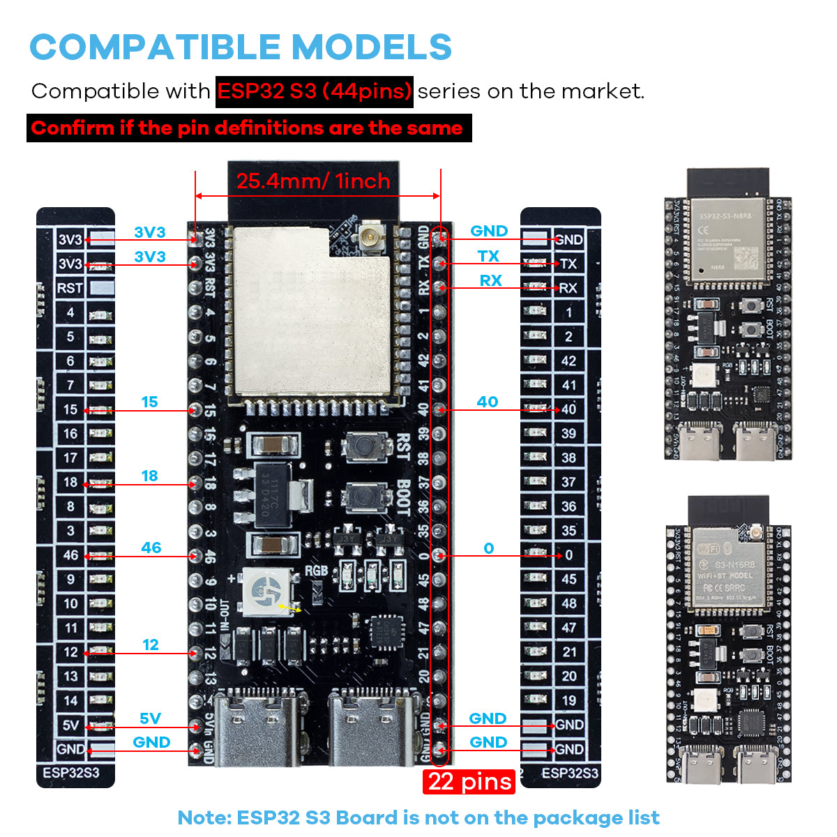 LAFVIN Breakout Board for ESP32/ESP32-S3 WROOM Module Sensor Blocks, Terminal Block Shield HAT with Pin Header