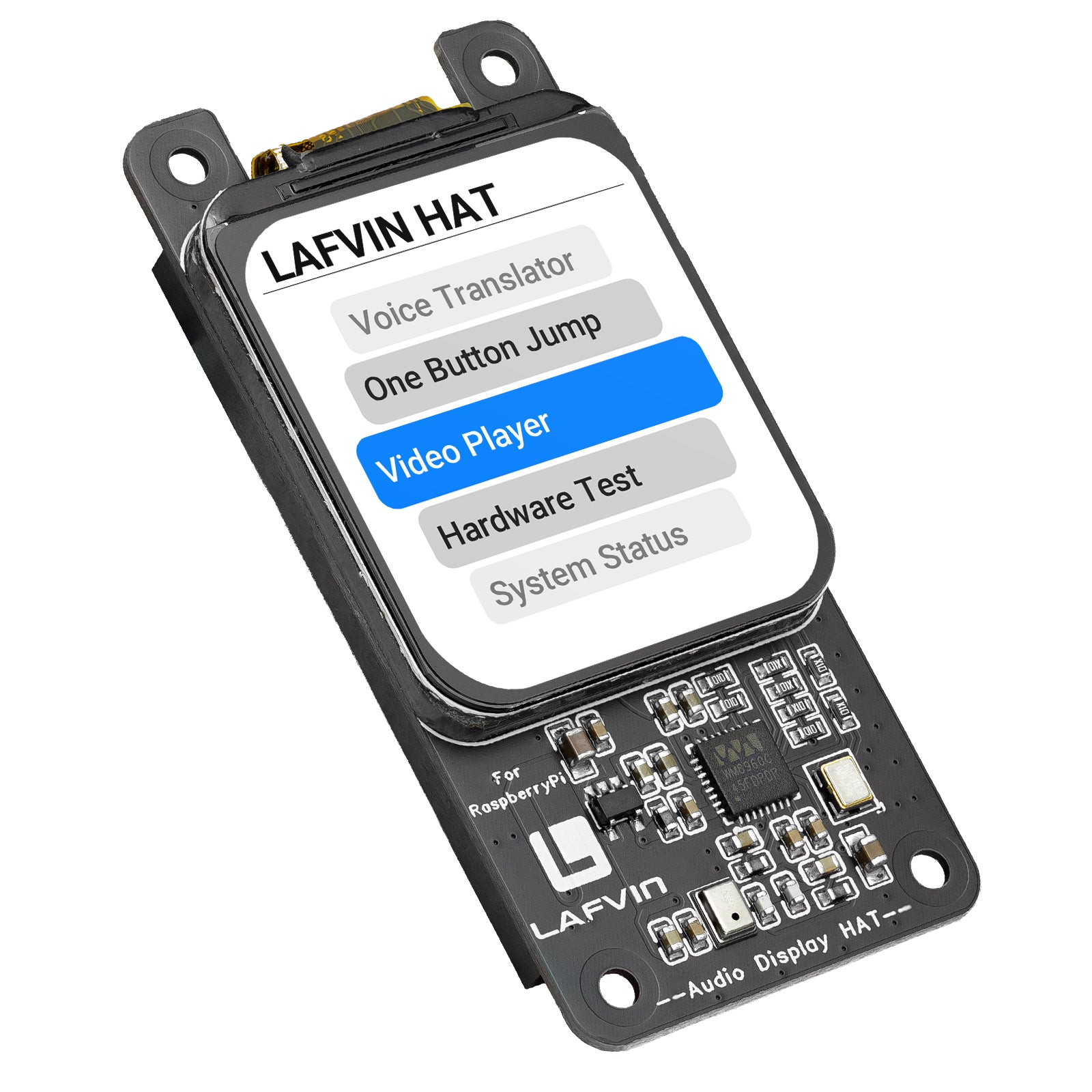 LAFVIN Audio Display HAT for Raspberry Pi with 1.69-inch Color Display Screen Audio + Display Expansion Board