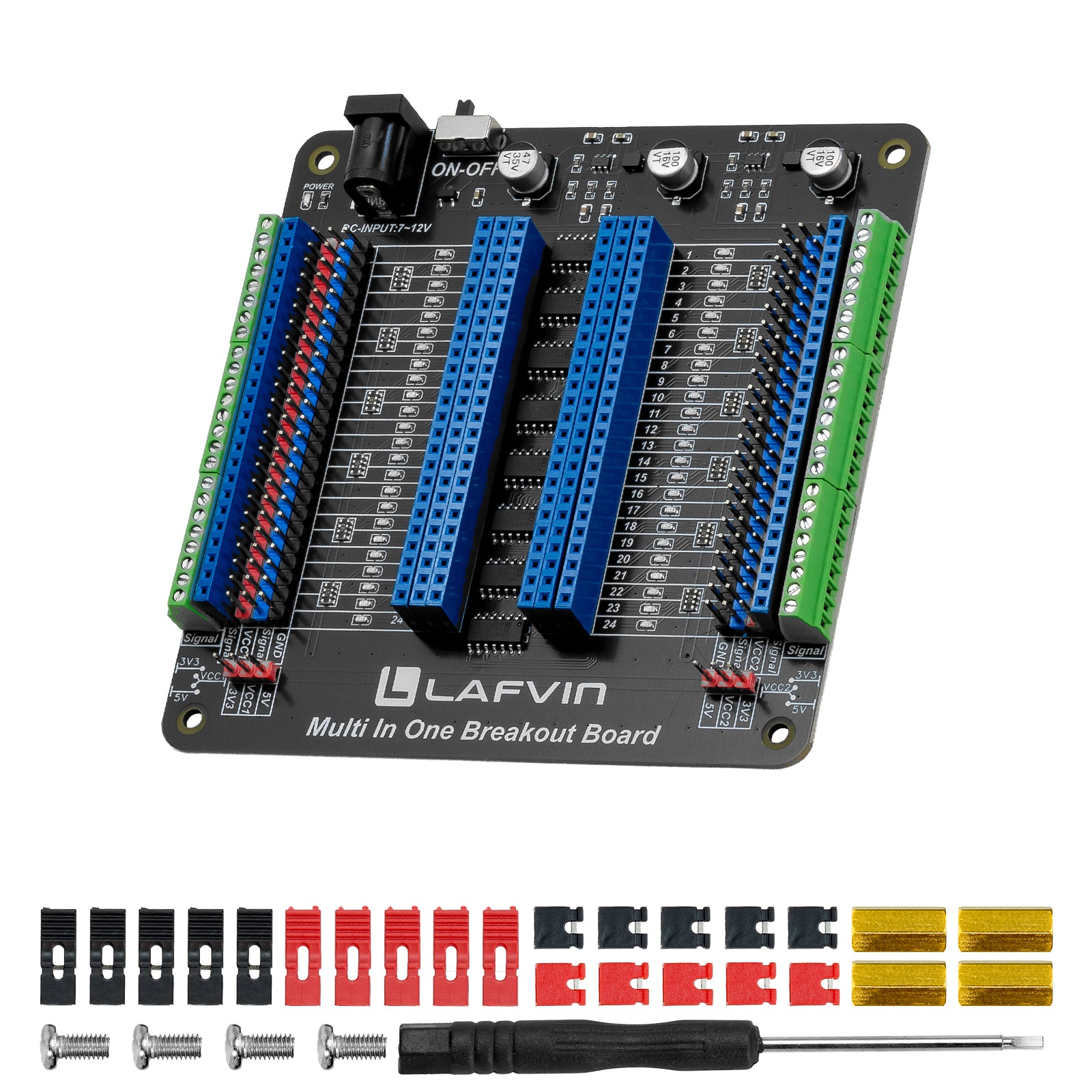 LAFVIN Multi in One Breakout Board, Multi-Channel GPIO Expansion Module Breadboard Extender for Arduino ESP32 ESP32-S3 Module