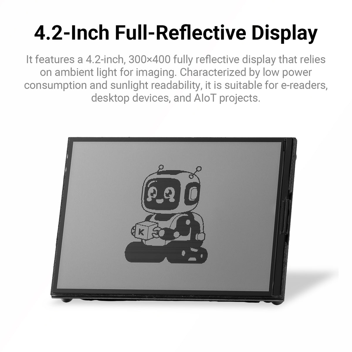 LAFVIN ESP32-S3 4.2 Inch Reflection Display Board, WiFi BLE with Microphone Temp Humidity Sensor RTC for IoT Project