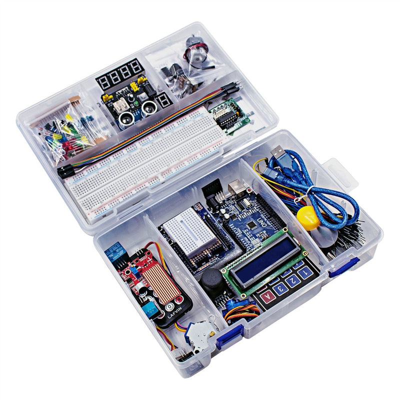 LAFVIN Super Learning Kit for UNO R3 CH340 - Uno R3 Breadboard / Holder Step Motor with Tutorial