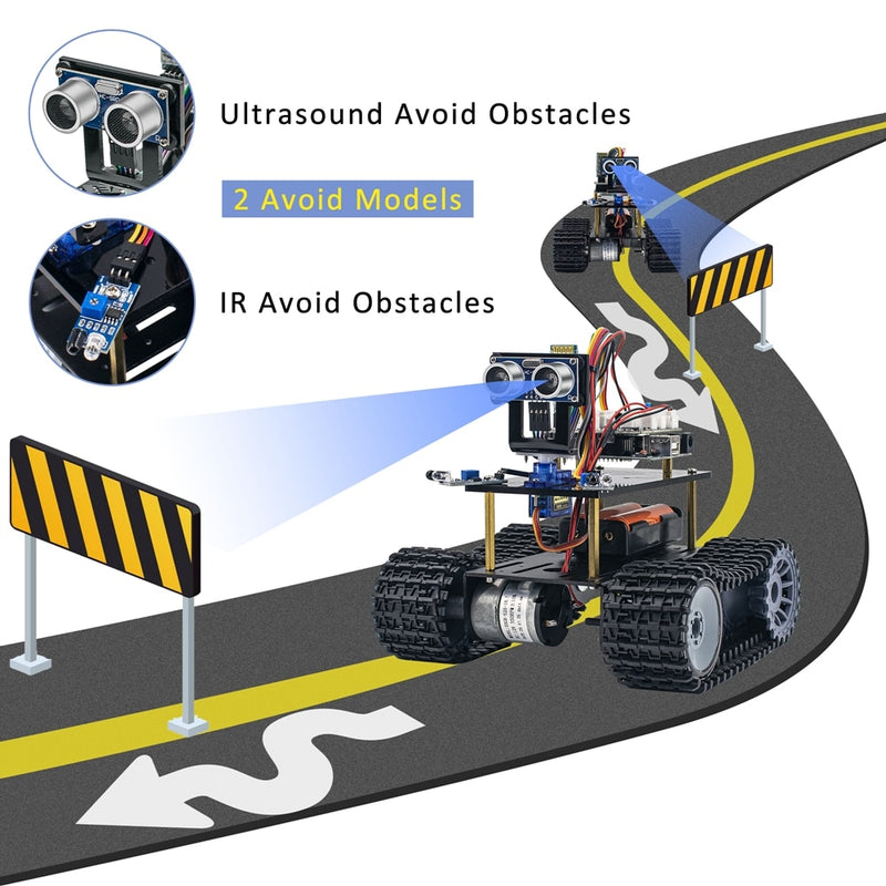 New! LAFVIN Mini Tank Robot Smart Robot Car Kit for Arduino Robot Education Programming Kit with Tutorial