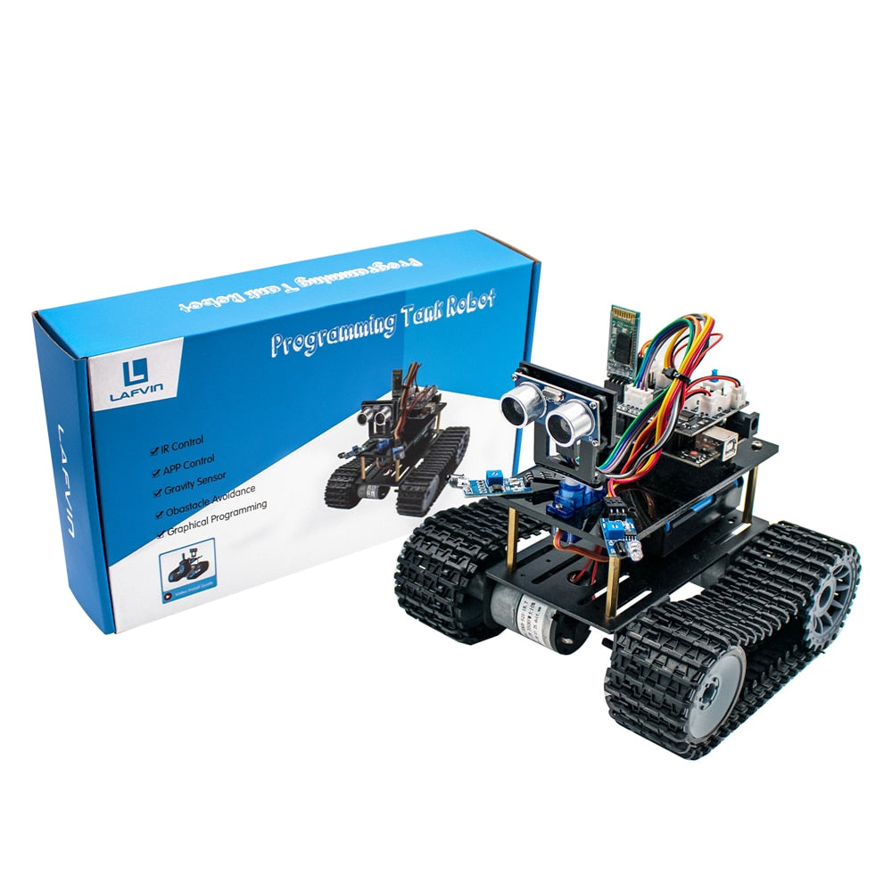 LAFVIN Mini Tank Robot Smart Robot Car Kit for Arduino Robot Education Programming Kit with Tutorial