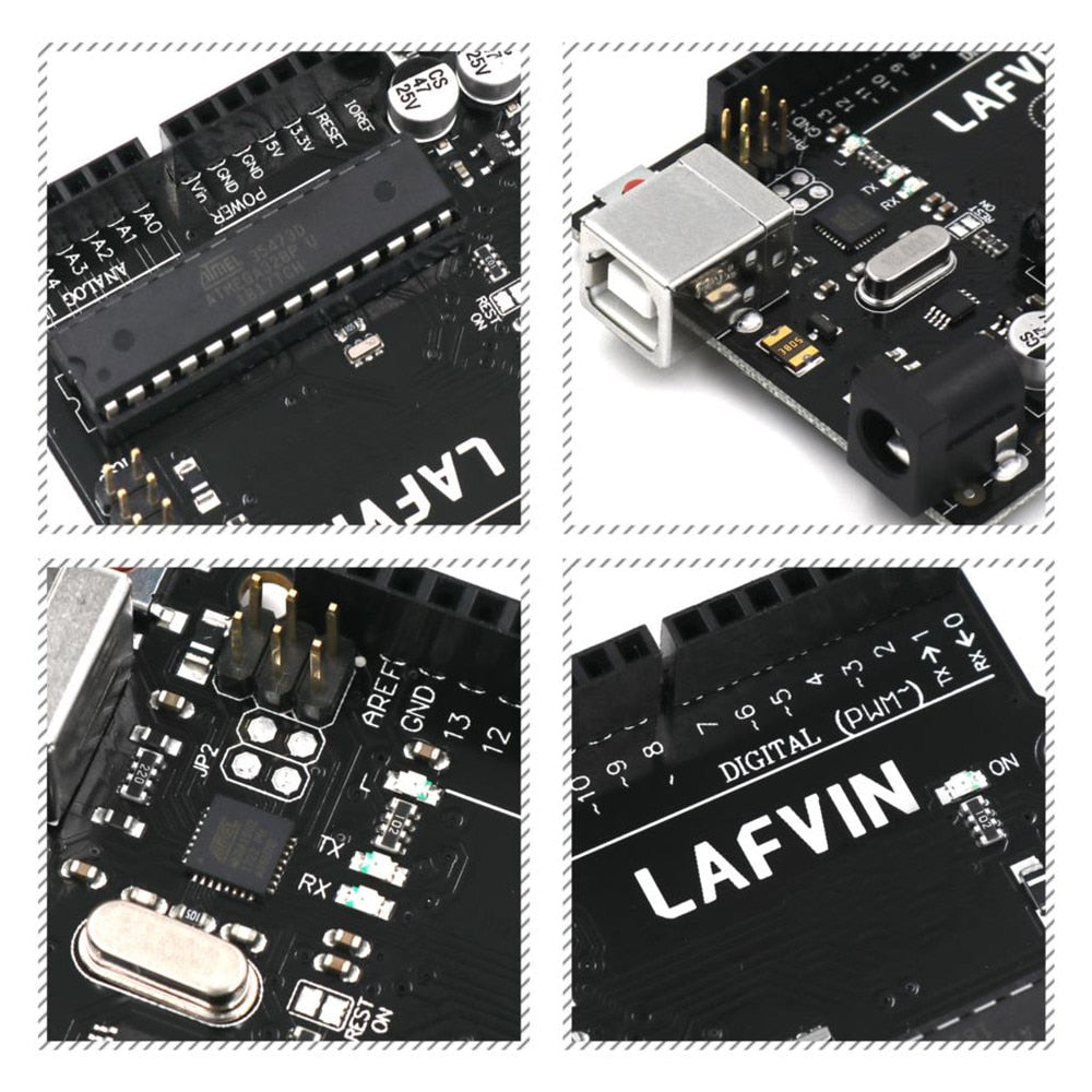 LAFVIN Core Control Board for UNO R3 Board for ATmega328P ATMEGA16U2 with USB Cable for Arduino