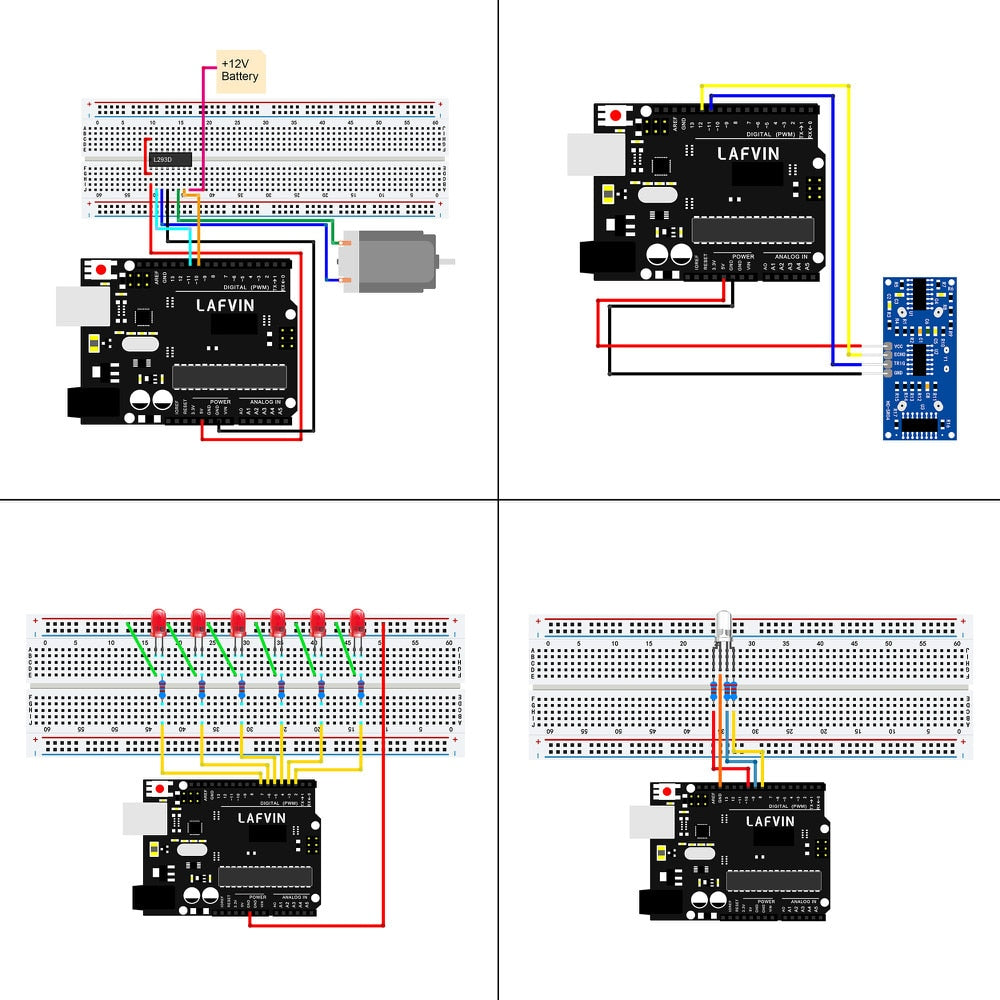 LAFVIN Basic Starter kit for Arduino for UNO R3, with Breadboard, LED, Resistor,Jumper Wires and Power Supply