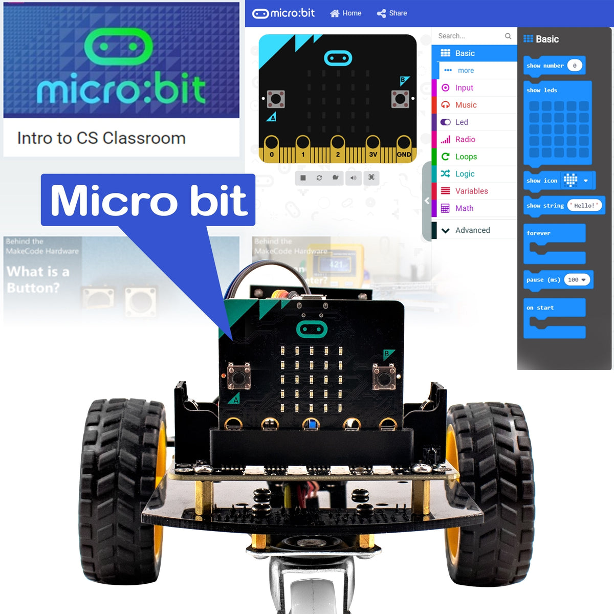 LAFVIN Multi-functional Smart Robot Car V2.0 Robot Kit for Microbit Robot with Tutorial