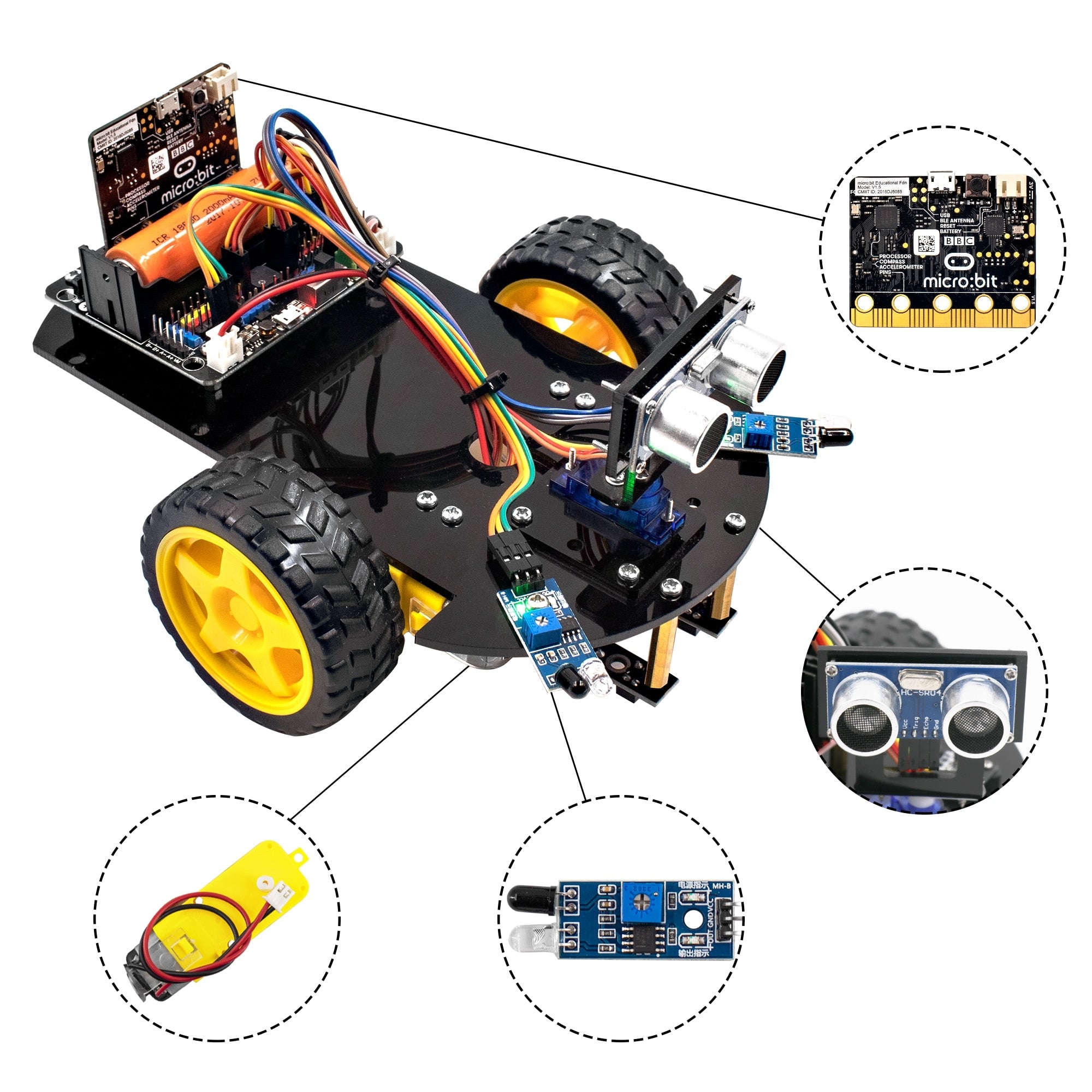 LAFVIN Multi-functional Smart Robot Car V2.0 Robot Kit for Microbit Robot with Tutorial