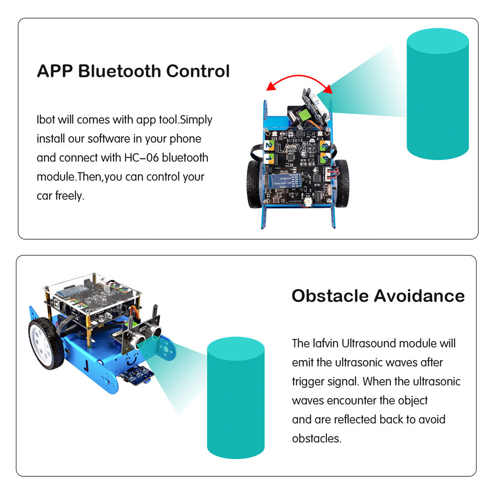 LAFVIN IBOT Programmable Education Robot Car Kit for Arduino Graphical Programming with User Manual