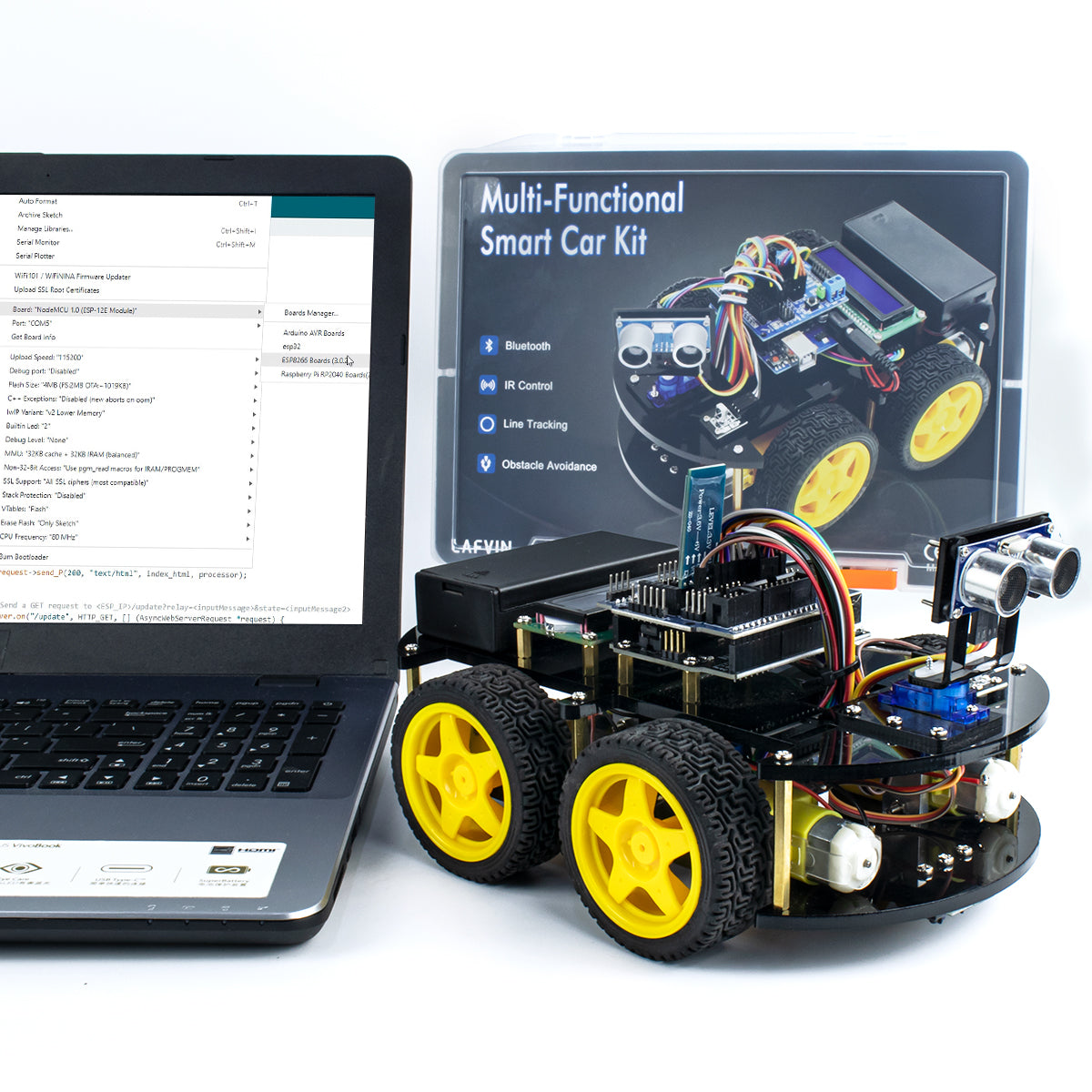 LAFVIN Robotic Starter Kit for Arduino Multi-function Robot Car DIY Electronic Kit with LCD Display