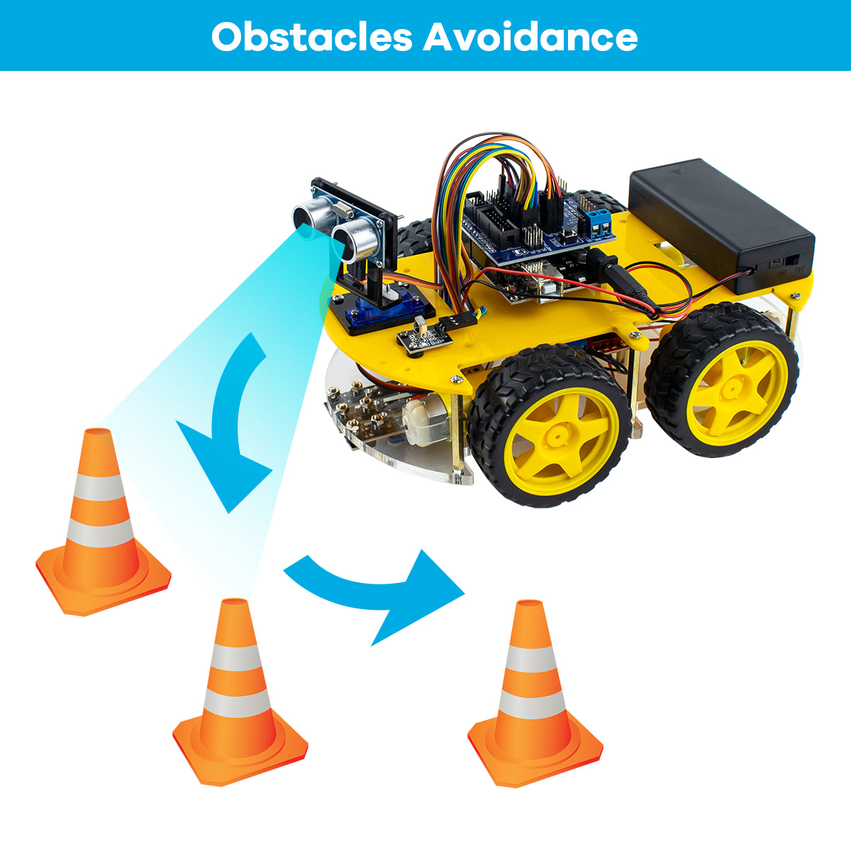 LAFVIN Robot Car Kit for Arduino for UNO R3 Programming Project 4WD Robotic Kit DIY Automation Robot Set with Tutorial