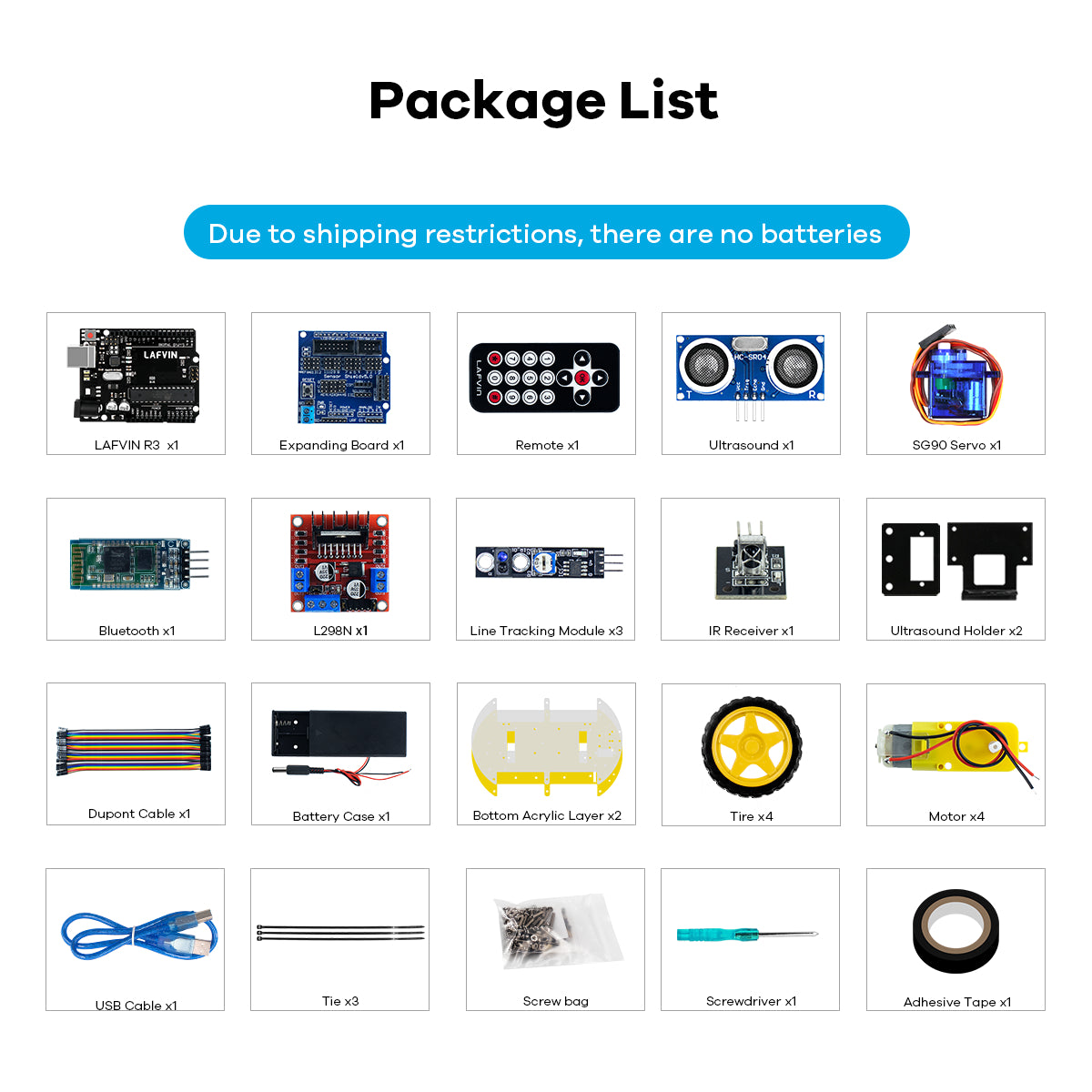 LAFVIN Robot Car Kit for Arduino for UNO R3 Programming Project 4WD Robotic Kit DIY Automation Robot Set with Tutorial