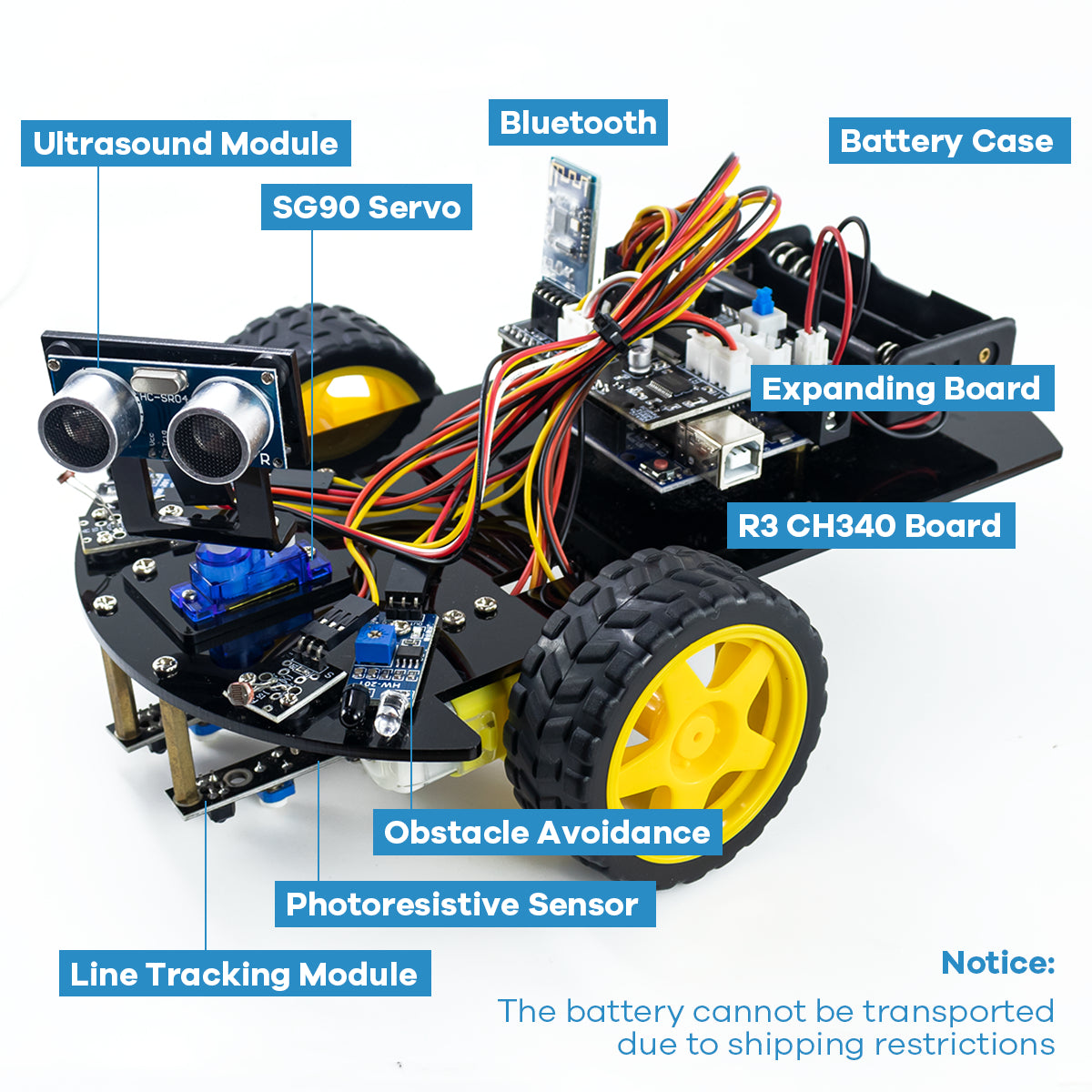 LAFVIN Smart Robot Car for Arduino 2WD Chassis Robot Car Kit  DIY Robotic Car Programming Codes for Learning and Educational Complete Set