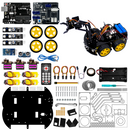 LAFVIN Mechanical 4WD Robot Arm Car Kit for Arduino Smart Robot Car Set for Learning Education Automation Kits