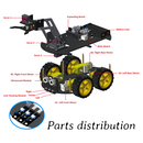 LAFVIN Mechanical 4WD Robot Arm Car Kit for Arduino Smart Robot Car Set for Learning Education Automation Kits
