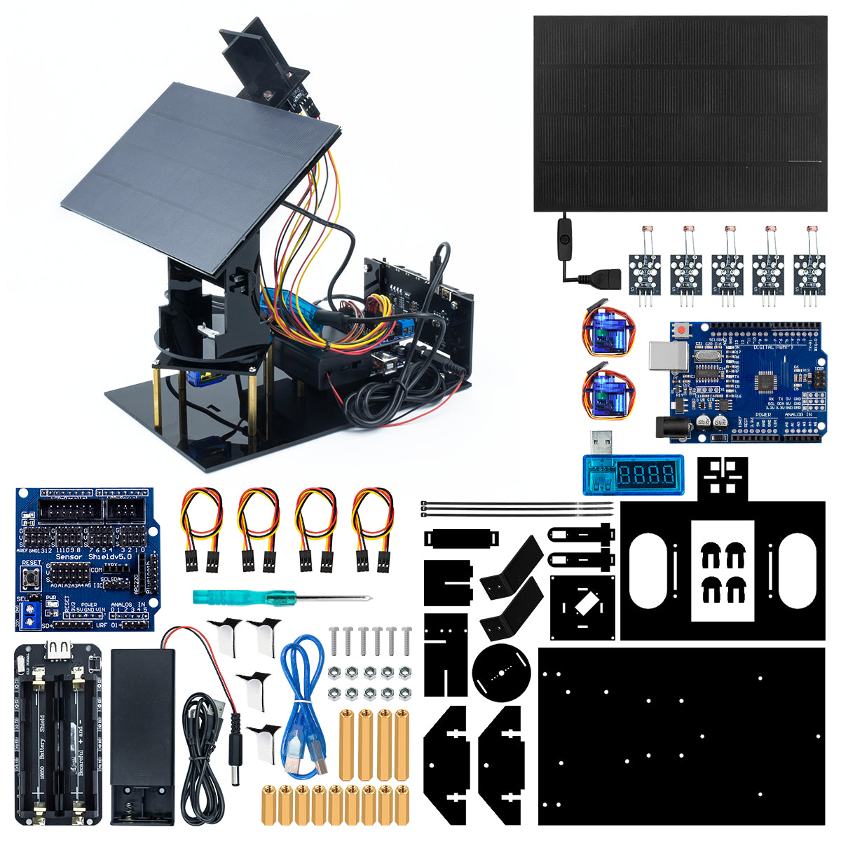 Solar Kit Arduino LAFVIN Solar Tracking Starter Kit for Arduino Project DIY Solar Panel