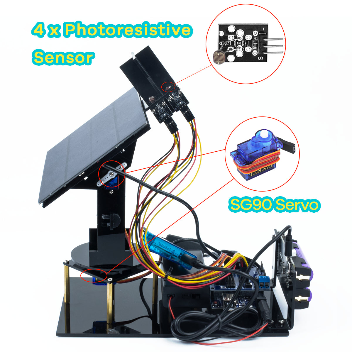 LAFVIN Solar Tracking Starter Kit for Arduino Project DIY Solar Panel Tracking Kit Tracker System Electronic Kit