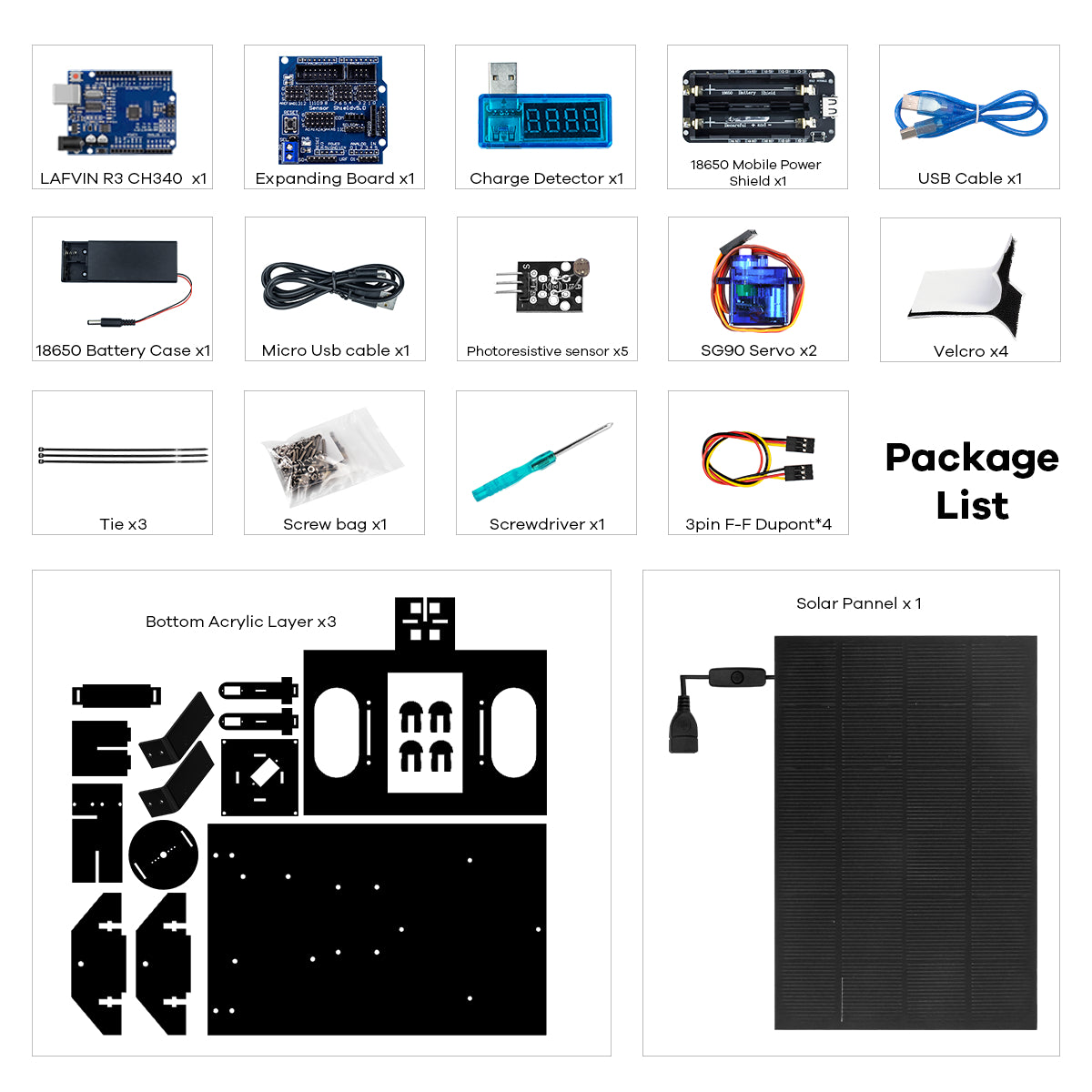LAFVIN Solar Tracking Starter Kit for Arduino Project DIY Solar Panel Tracking Kit Tracker System Electronic Kit