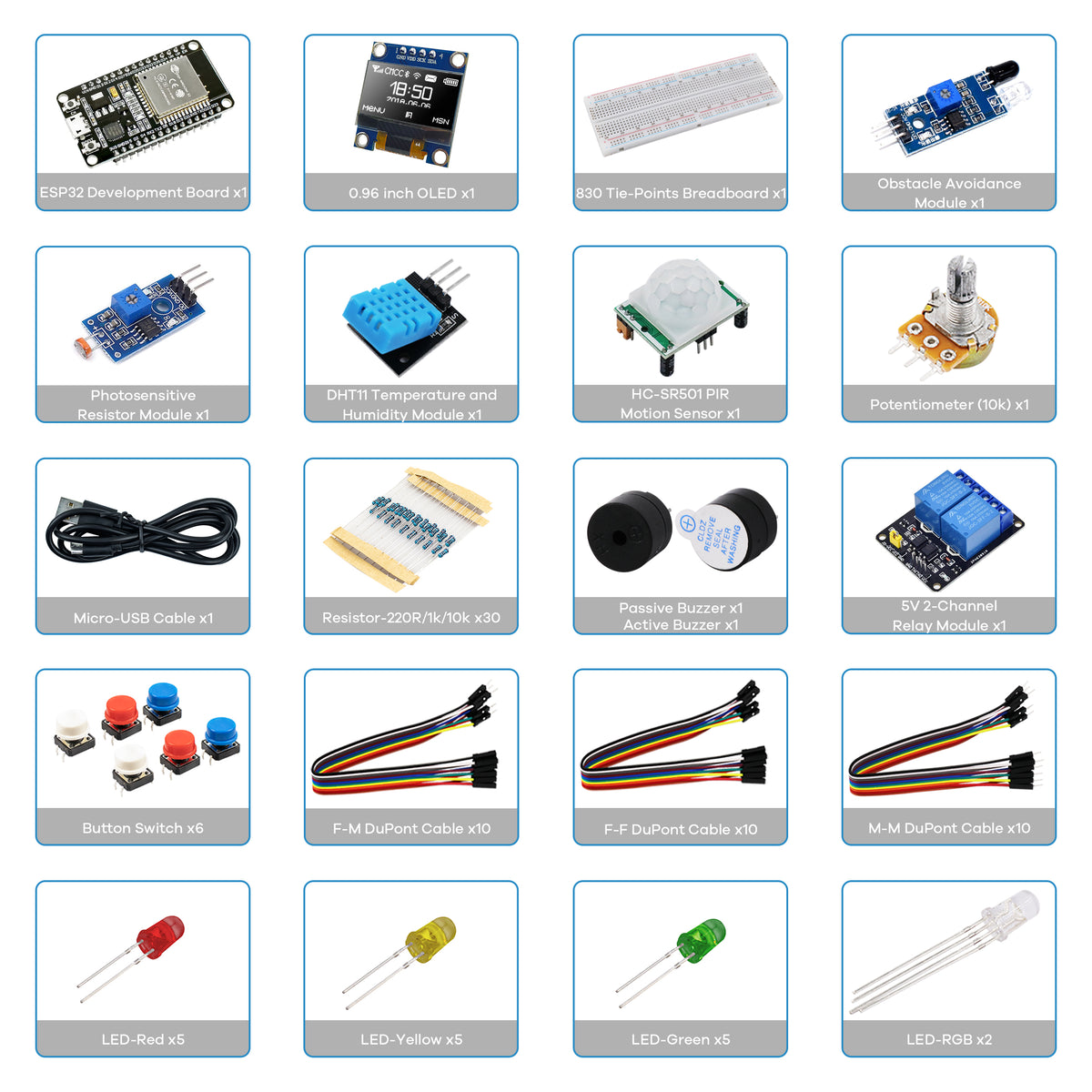 LAFVIN Basic Starter Kit for ESP32 ESP-32S WIFI I OT Development Board for Arduino Project Learning Kit with Tutorials