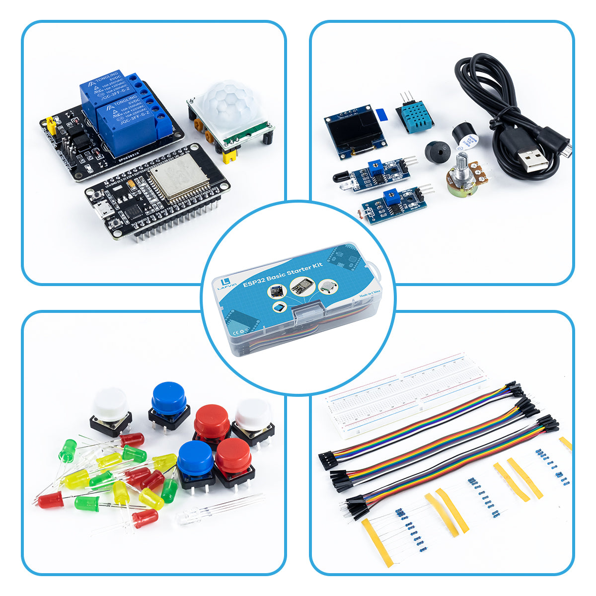 LAFVIN Basic Starter Kit for ESP32 ESP-32S WIFI I OT Development Board for Arduino Project Learning Kit with Tutorials