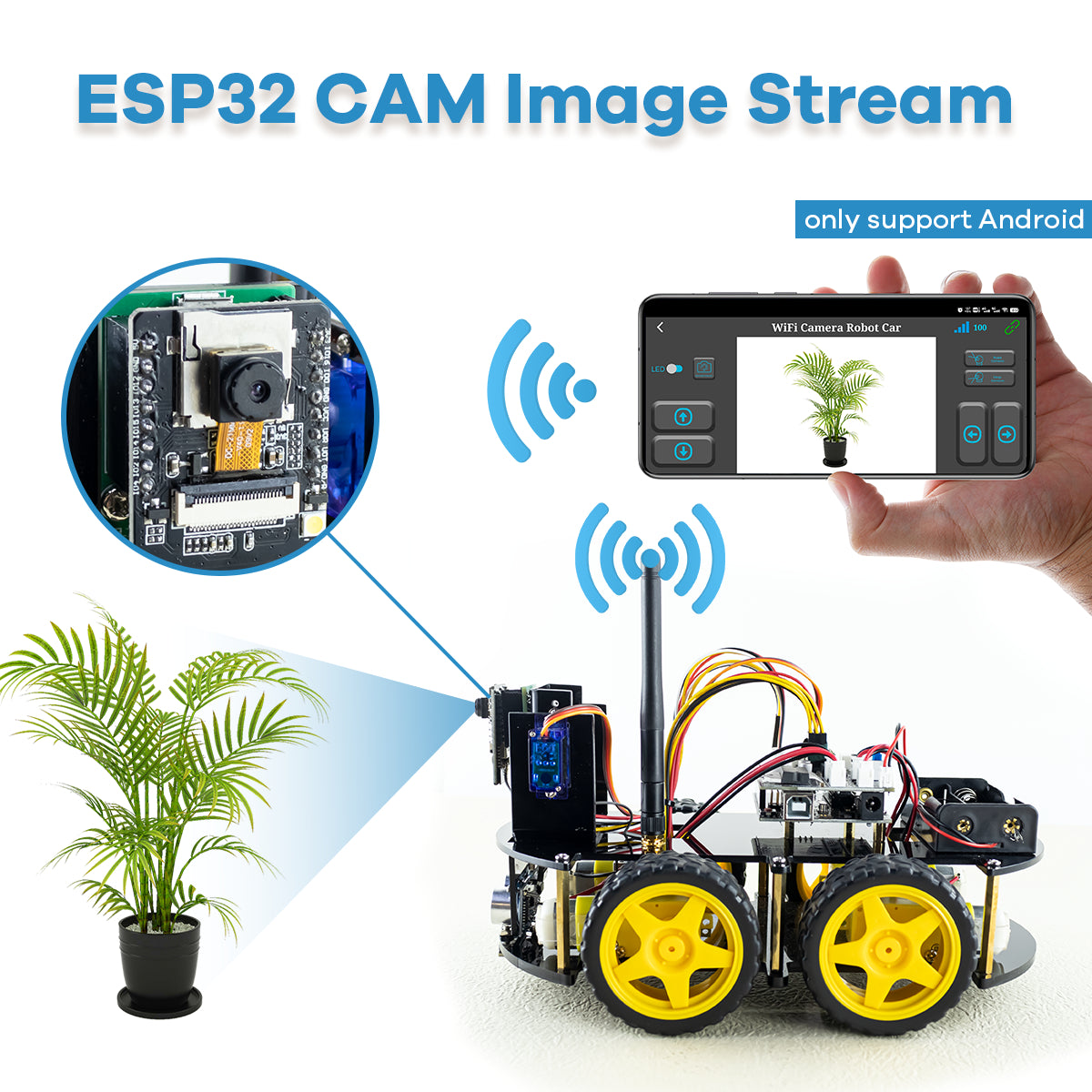 LAFVIN Robot Starter Kit for Arduino Project with ESP32 Camera WIFI Intelligent and Educational Robotic Car Kit for UNO R3