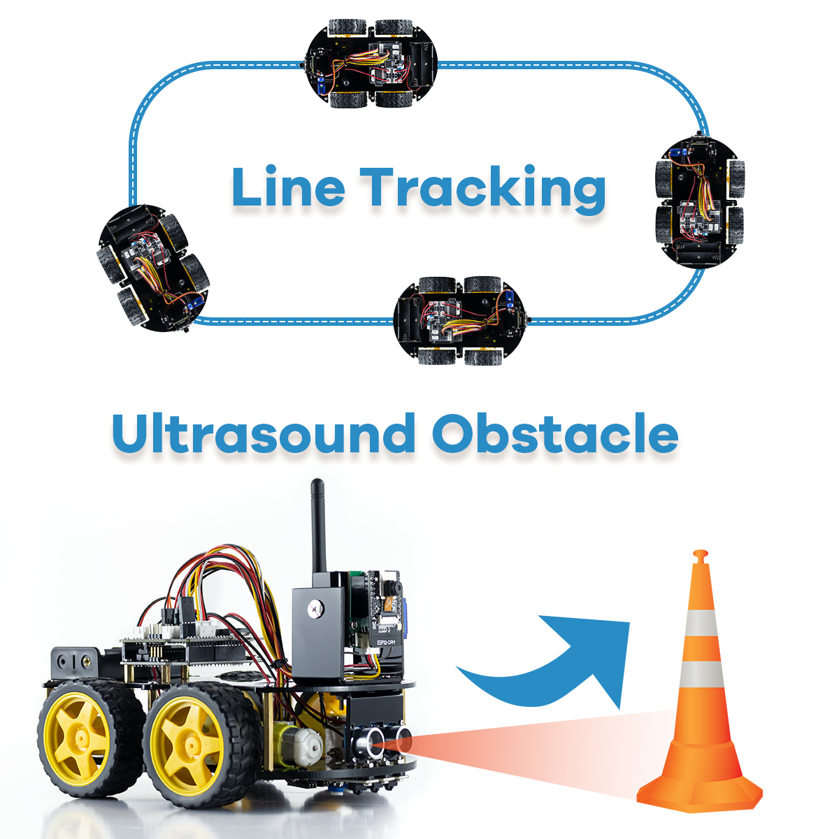 LAFVIN Robot Starter Kit for Arduino Project with ESP32 Camera WIFI Intelligent and Educational Robotic Car Kit for UNO R3