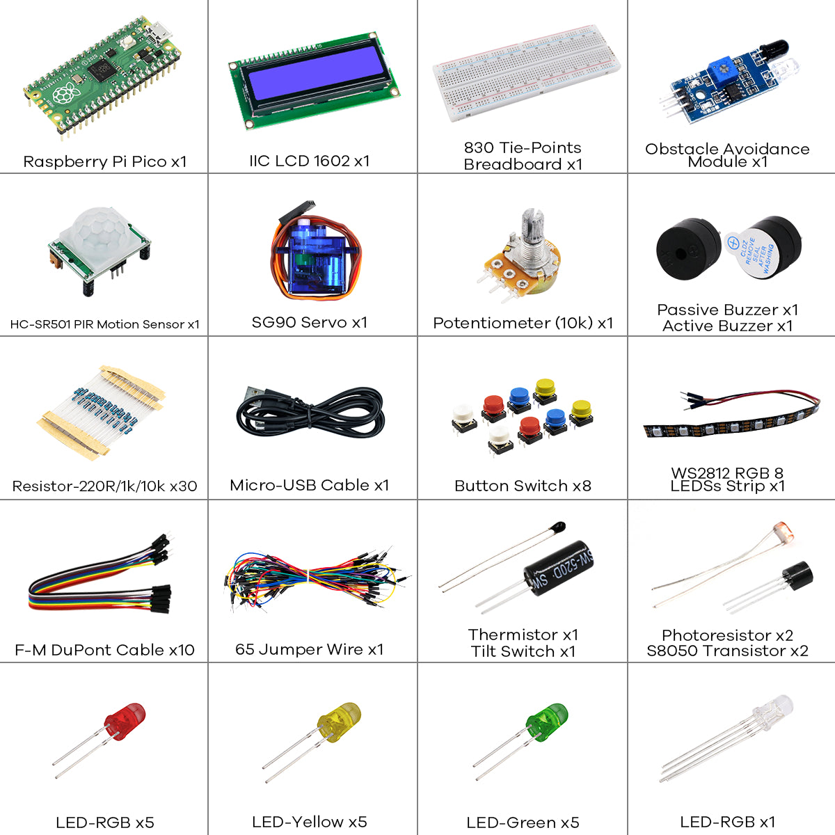 LAFVIN Basic Starter Kit for Raspberry Pi Pico Raspberry Pi Pico Starter Learning Kit STEM Programming Learning Kit for Beginners, Teens and Students