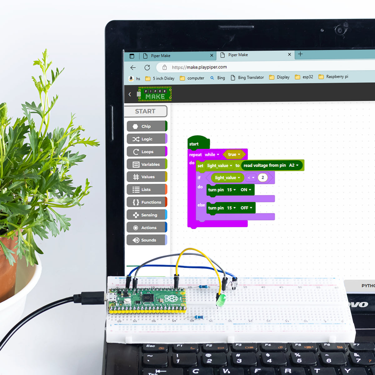 LAFVIN Basic Starter Kit for Raspberry Pi Pico Raspberry Pi Pico Starter Learning Kit STEM Programming Learning Kit for Beginners, Teens and Students
