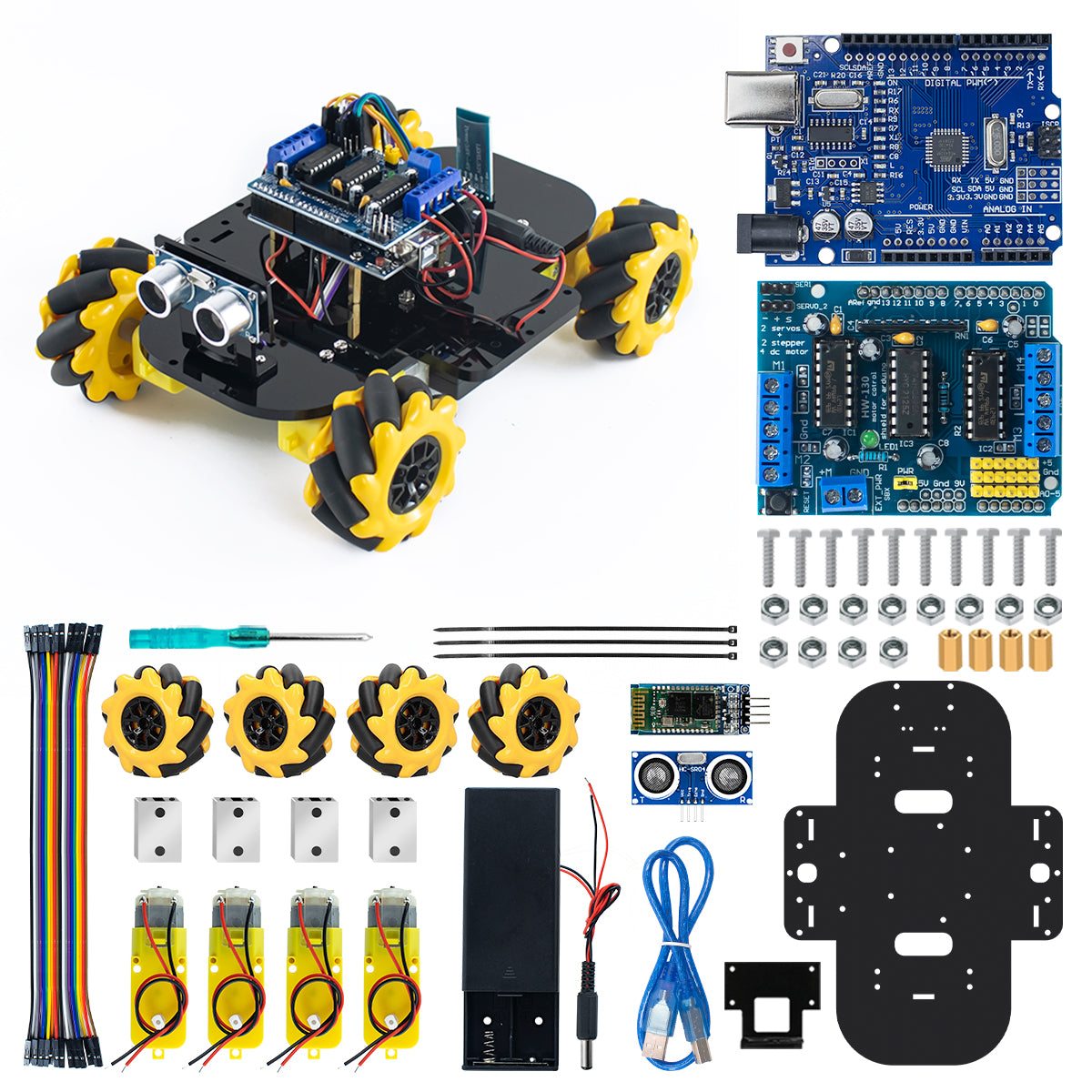LAFVIN 4WD Mecanum Robot Car for Arduino Robot Car Kit Smart DIY Programming Project