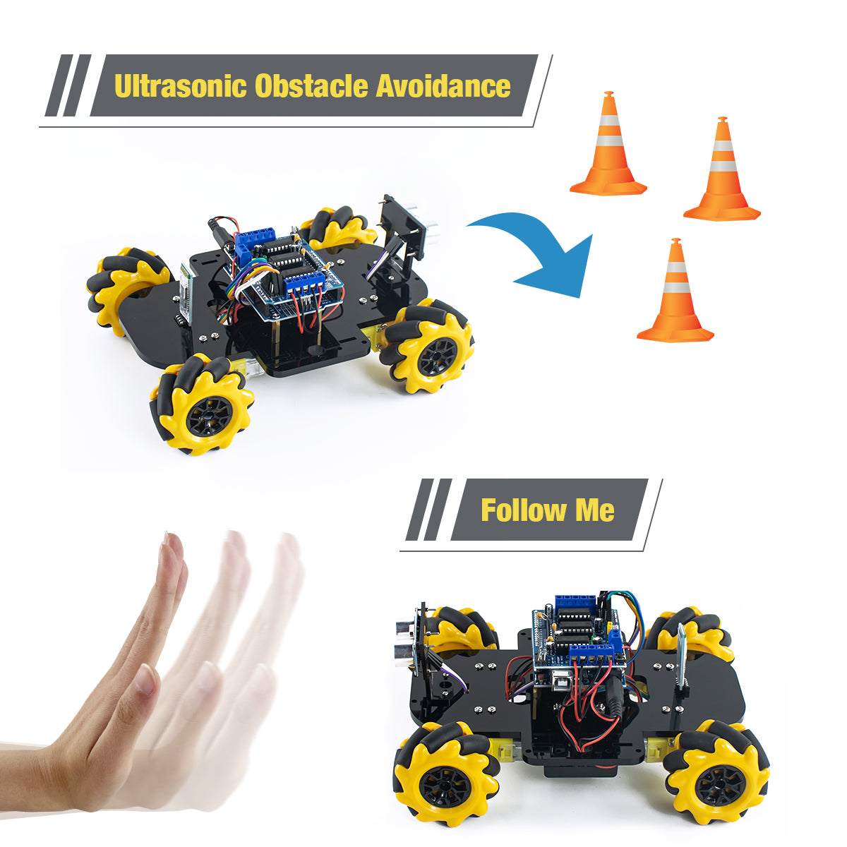 LAFVIN 4WD Mecanum Robot Car for Arduino Robot Car Kit Smart DIY Programming Project