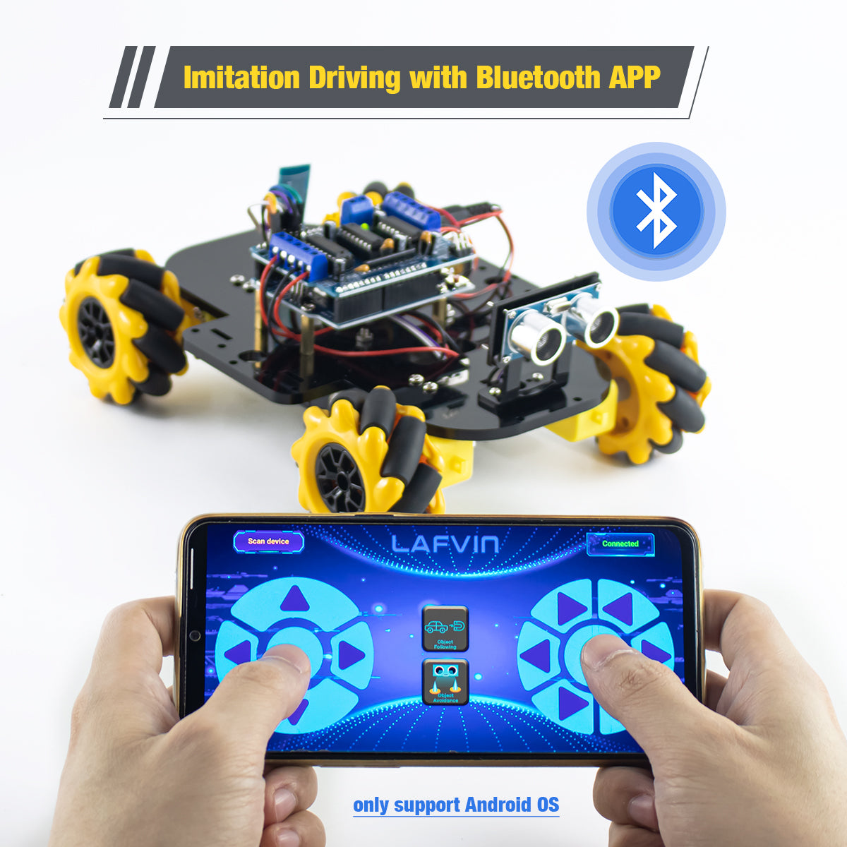 LAFVIN 4WD Mecanum Robot Car for Arduino Robot Car Kit Smart DIY Programming Project